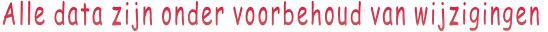 Alle data zijn onder voorbehoud van wijzigingen